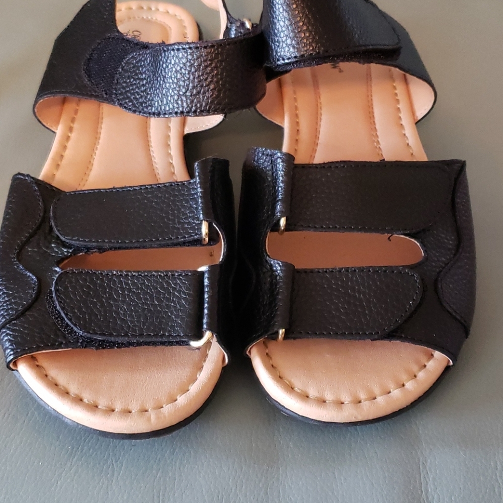 COMFORTVIEW WW BLACK SANDALS - Picture 2 of 10